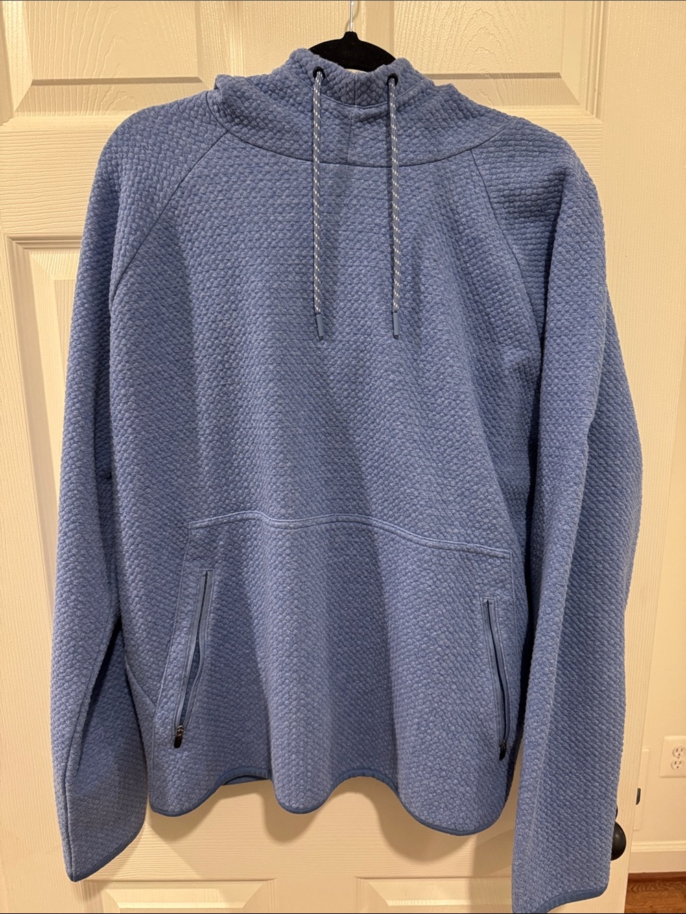 FLX Men's Light Blue Quilted Pullover Hoodie